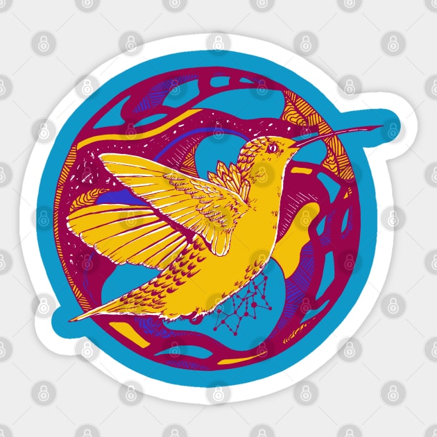 Triad Circle of The Hummingbird Sticker by kenallouis